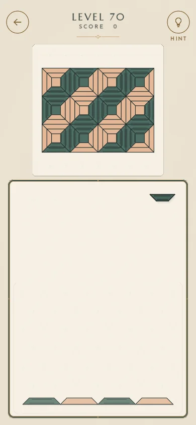 Level 70, “Grand ziggurats”, in apricot and deep sage.